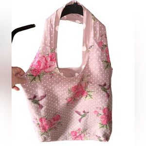 Pink floral French Market bag.Purchased in Aux,France.Made of linen & lined.NWOT